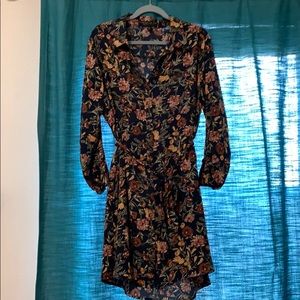 Forever 21+ floral shirt dress with belt tie